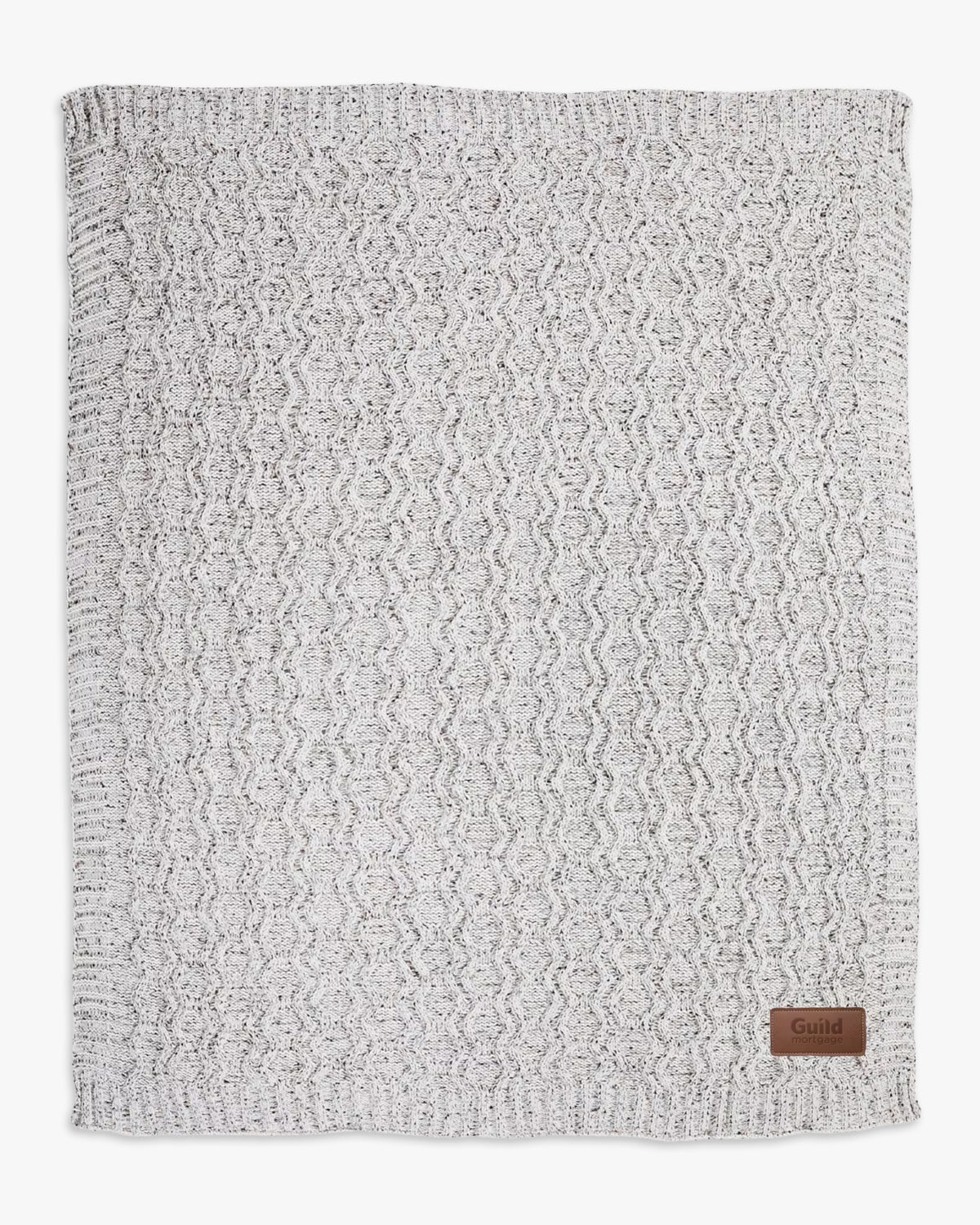 Vanilla Cookie Heather Cableknit Chenille Blanket