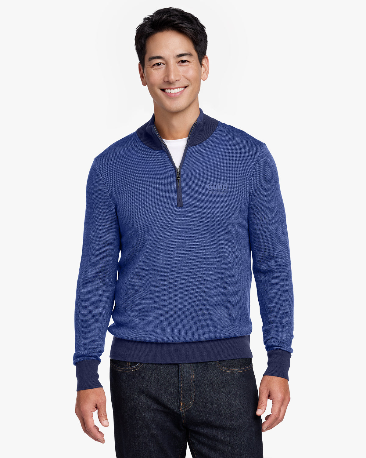 Brooks Brothers Washable Merino Birdseye 1/4-Zip Sweater