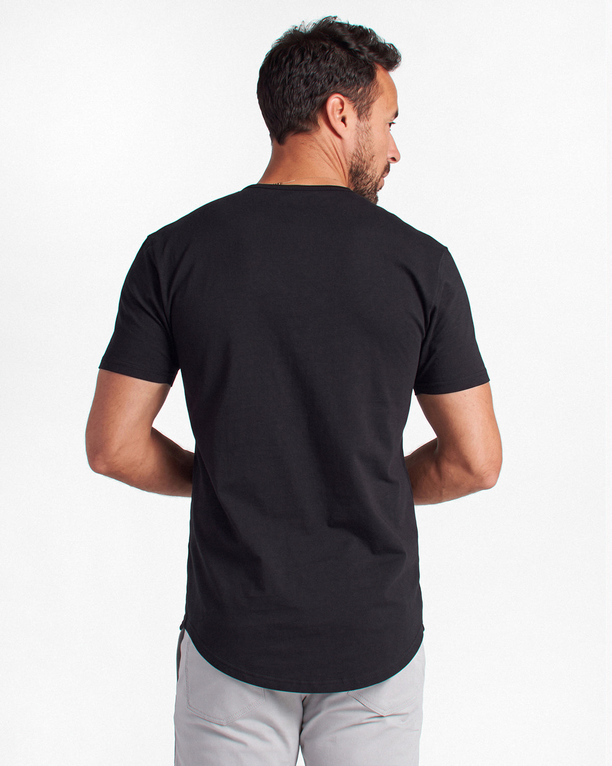 Guild x BYLT Men’s Drop-Cut LUX Tee in Black — back