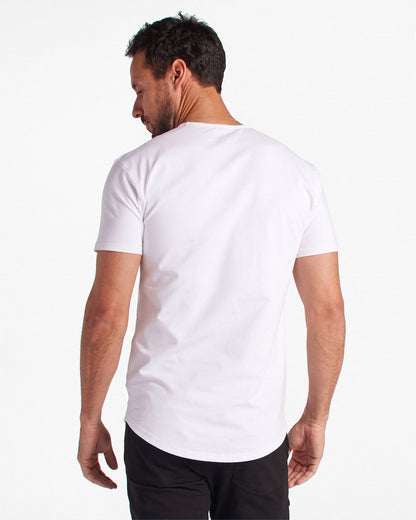 Guild x BYLT Men’s Drop-Cut LUX Tee in White — back