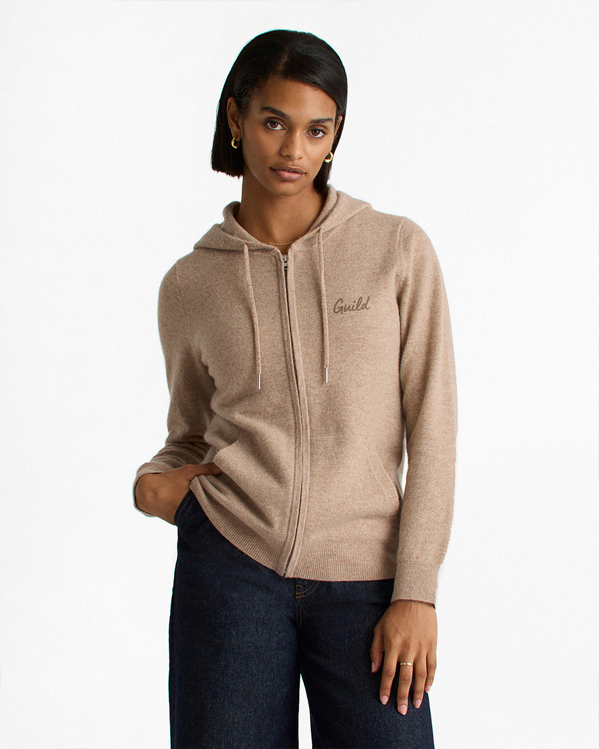 Guild Women's Mongolian Cashmere Full-Zip Hoodie