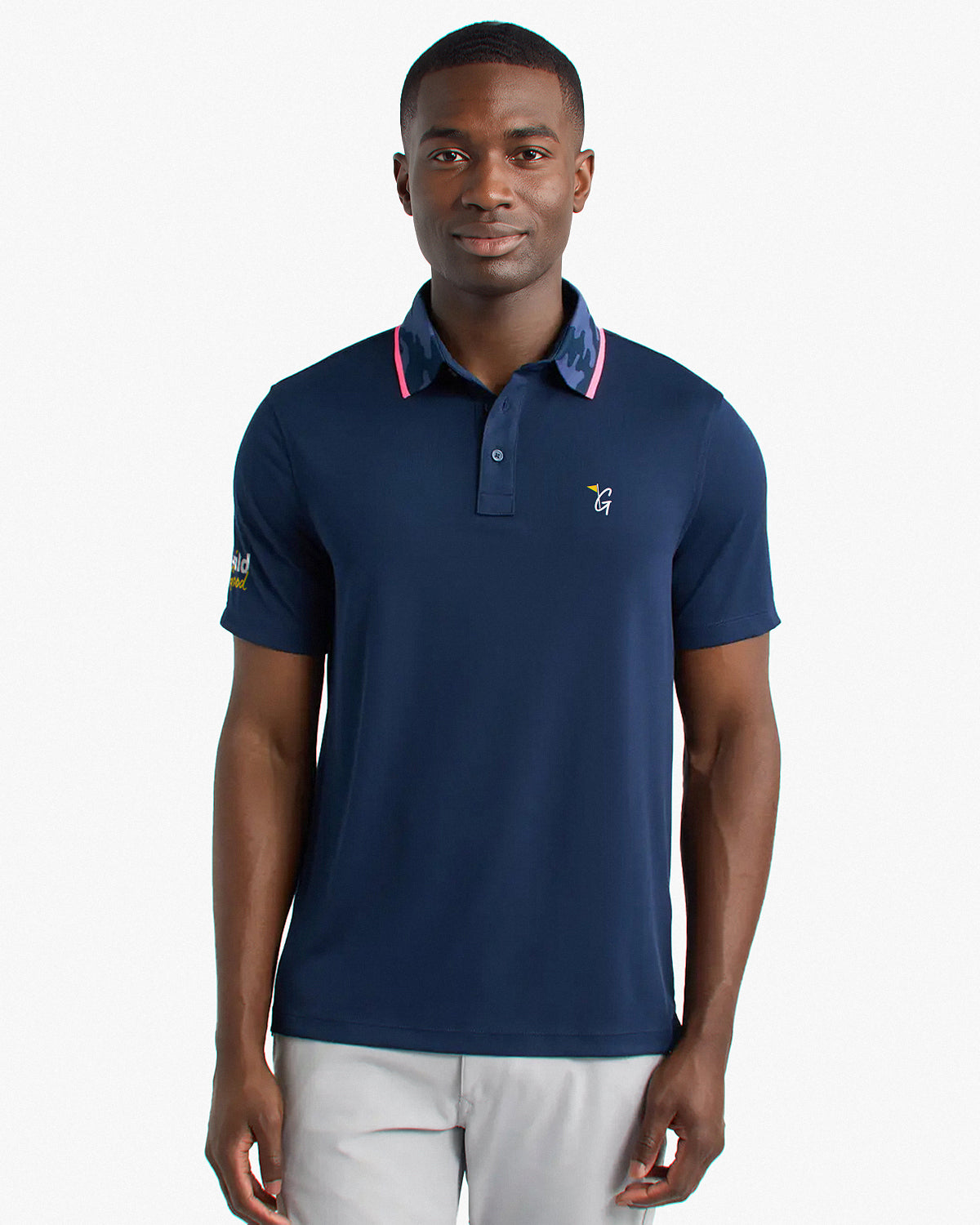 Guild for Good G/FORE Men's Camo Collar Performance Pique Polo — front