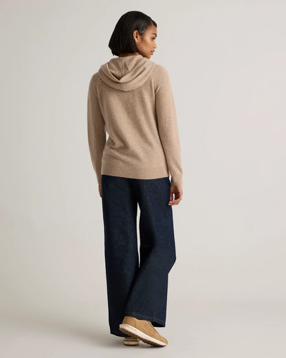 Oatmeal cashmere hoodie sleeve detail