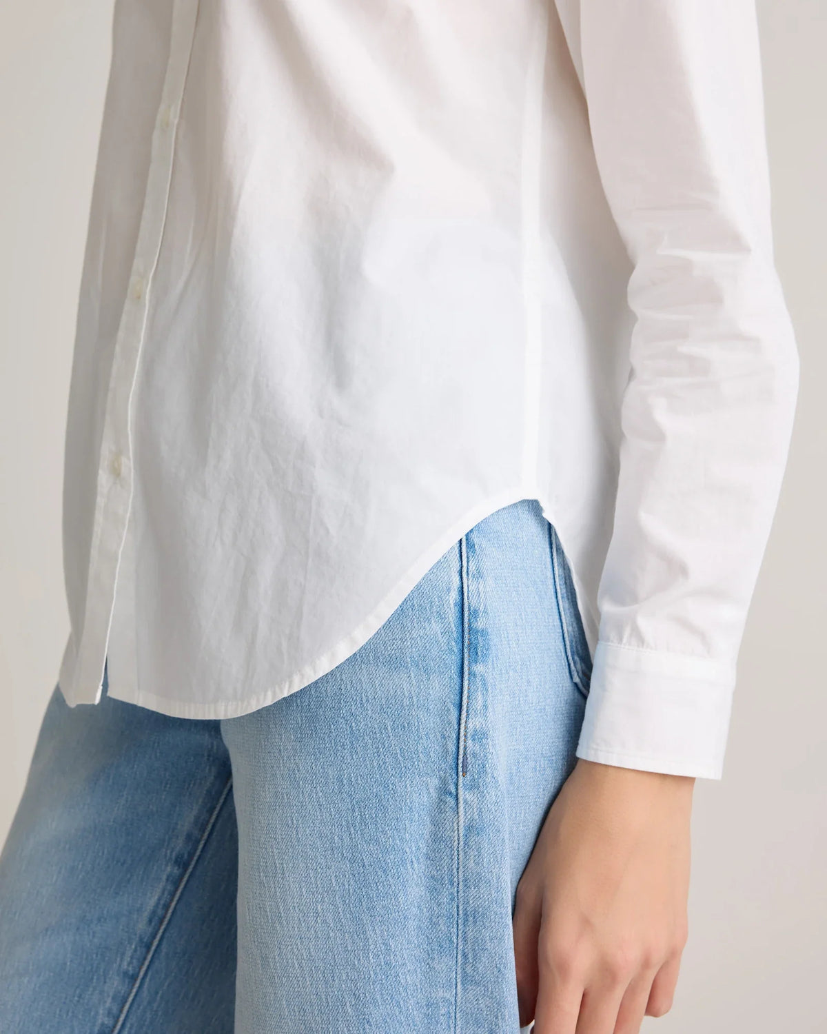Classic White poplin shirt — front view