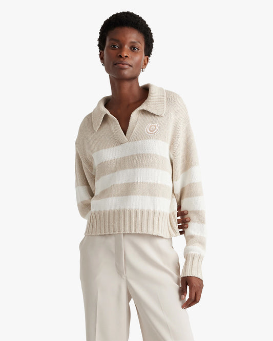 Guild Cropped Cotton Polo Sweater