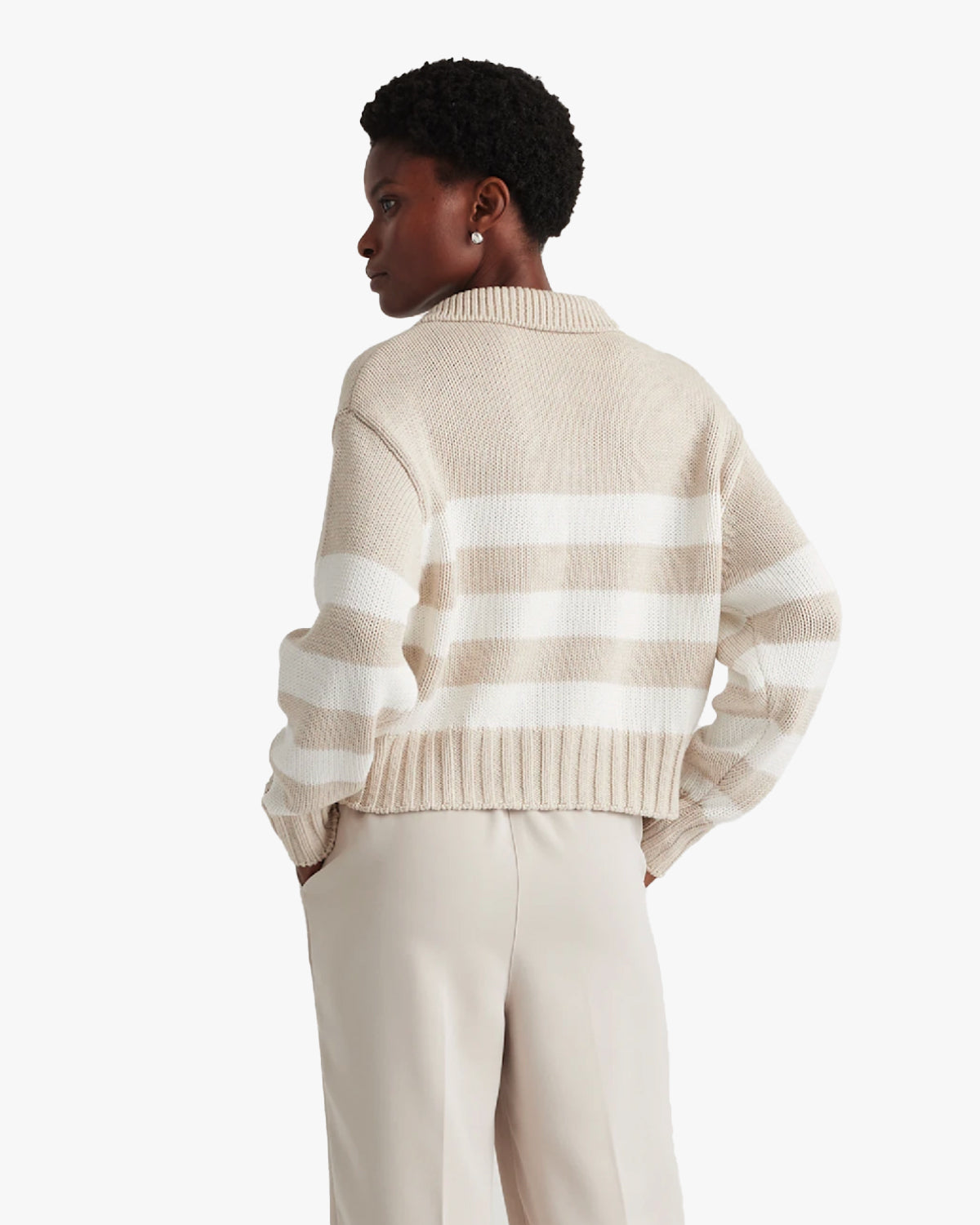Guild Cropped Cotton Polo Sweater