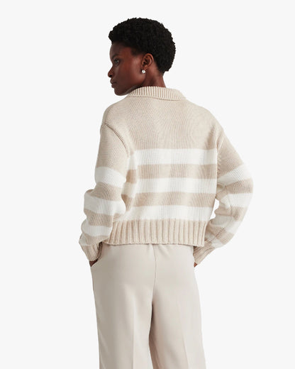 Guild Cropped Cotton Polo Sweater