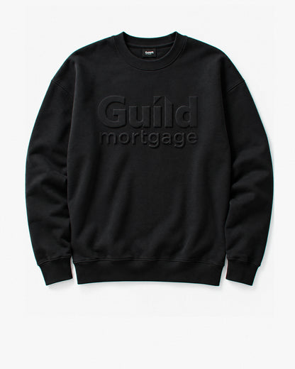 Guild Heavyweight Fleece Crew with Raised Logo — white detail